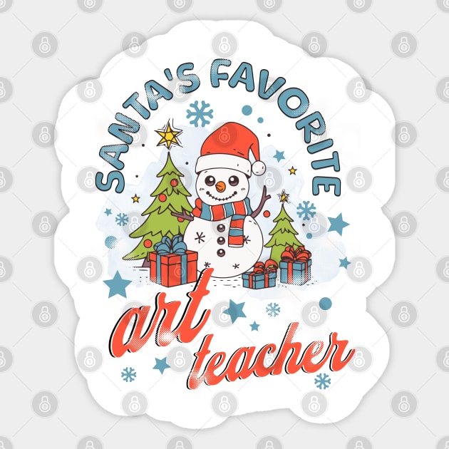 Santa's Favorite Art Teacher Sticker by TempoTees